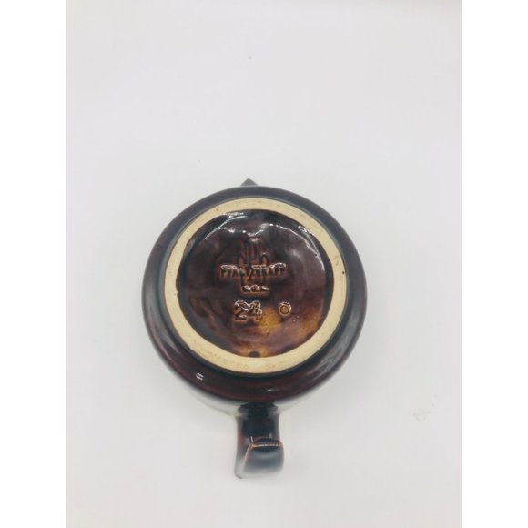 Vintage Pfaltzgraff brown drip open handle ceramic creamer. - Picture 7 of 11